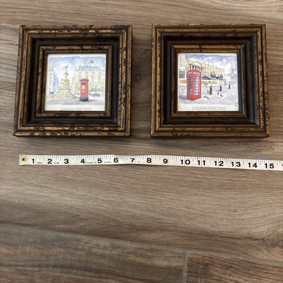 London's Trafalgar Square & Post Box - Framed Watercolor Painting Prints Framed - Picture 5 of 6